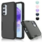 Njjex for Samsung Galaxy A55 5G Phone Case,Shockproof Dust/Drop Proof 2-Layer Full Body Protective Heavy Duty Durable Rugged Hybrid Cover for Galaxy A55 5G,Black