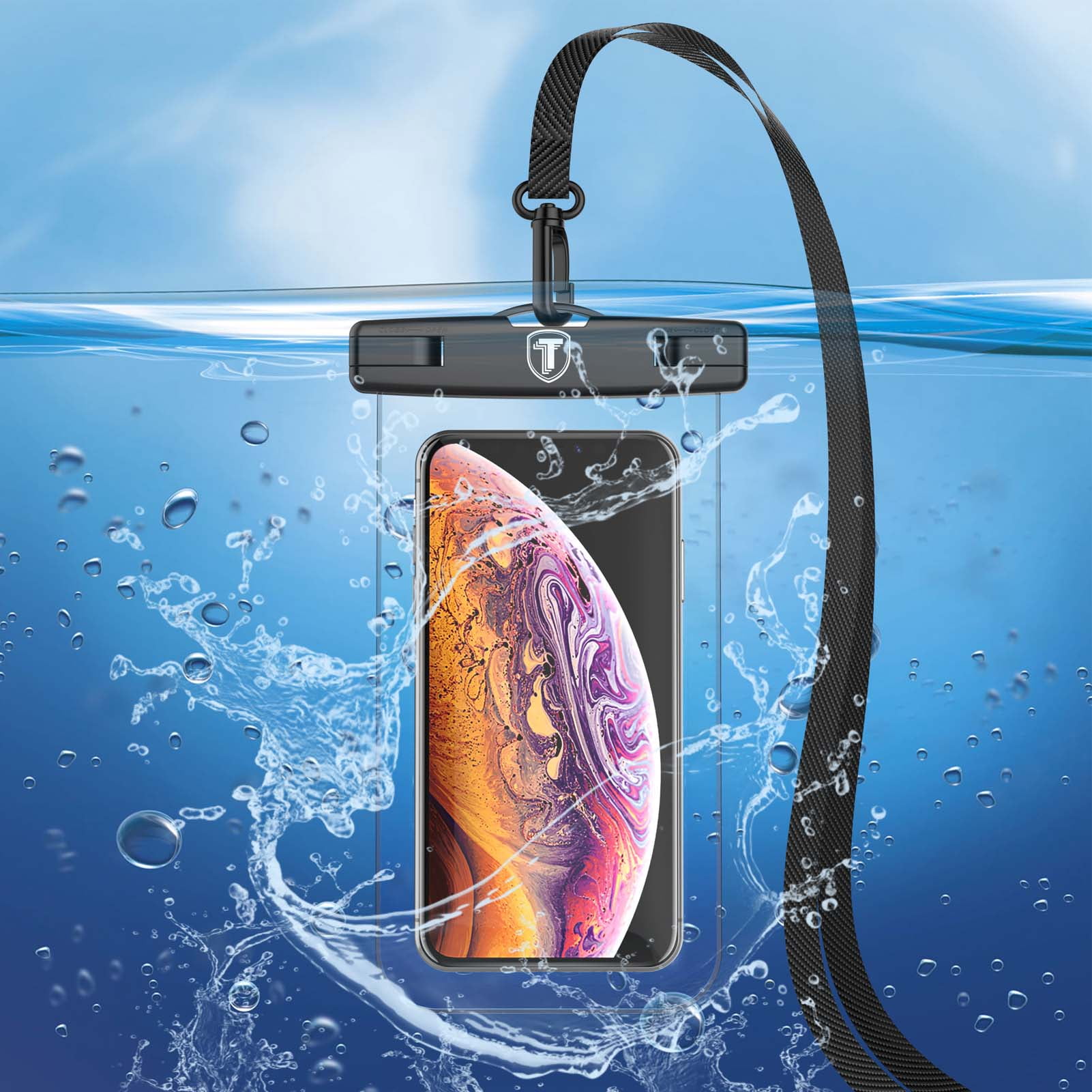 Njjex Waterproof Phone Pouch Waterproof Phone Case Cell Phone Dry Bag  Underwater Phone Pouch Universal Waterproof Case Fits Smartphone up to 6.5  inch display -Clear 