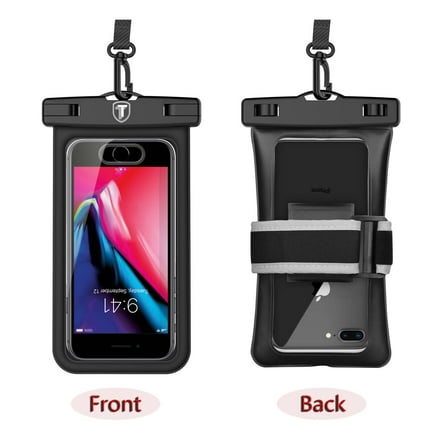 Njjex Waterproof Phone Pouch Floating, IPX8 Universal Waterproof Case Underwater Dry Bag w/Lanyard & Armband for cellphones up to 6.5 inch display