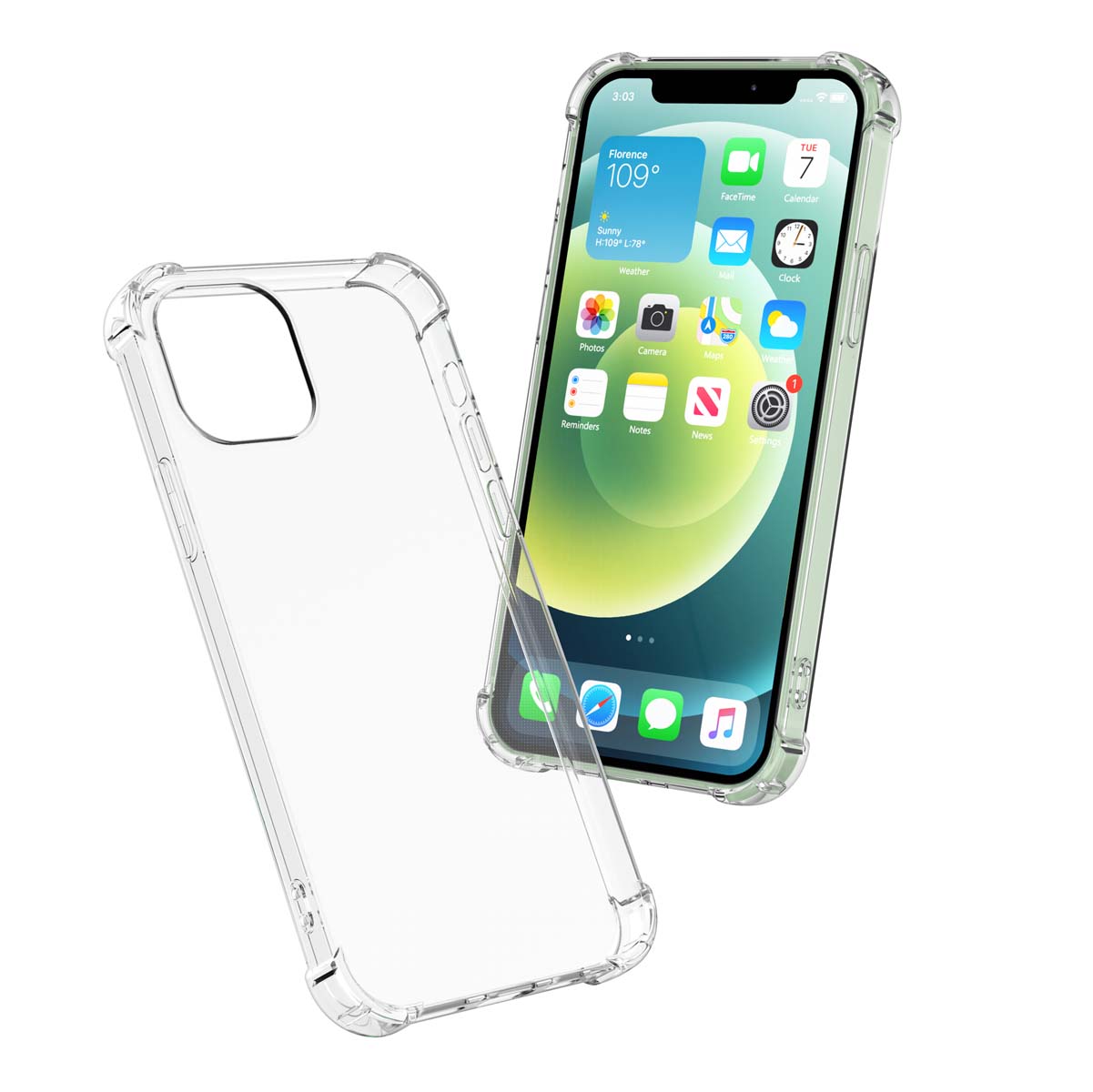 Njjex iPhone 11 / iPhone XR / iPhone 12 Pro Max Case, Njjex iPhone 12 Crystal Clear Shock Absorption Technology Bumper Soft TPU Cover Case For Apple iPhone 11, 12 Mini, 12 Pro Max - image 1 of 11