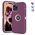 thumbnail image 1 of Njjex iPhone 12 Pro Max Cases, Sturdy Phone Case for iPhone 12 Pro Max 6.7", Full-Body Shockproof Protection Heavy Duty Armor Hard Plastic Rubber Rugged Bumper 3-in-1 Case Cover - Burgundy, 1 of 7