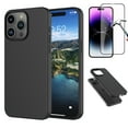 thumbnail image 1 of Njjex For iPhone 15 Case with Screen Protector,Liquid Silicone Soft Gel Rubber Slim Microfiber Lining Cushion Texture Cover Shockproof Protective Case for iPhone 15 6.1", Black, 1 of 7