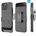 thumbnail image 1 of Njjex for iPhone 16 16 Pro Max SE 2 2020 15 14 11 12 13 Pro Max XR 7 8 Plus Cases Holster Belt, [Heavy Duty] ShockProof Hybrid [Swivel Belt Clip] Holster [Kickstand] Armor Case Cover for Apple -Black, 1 of 6
