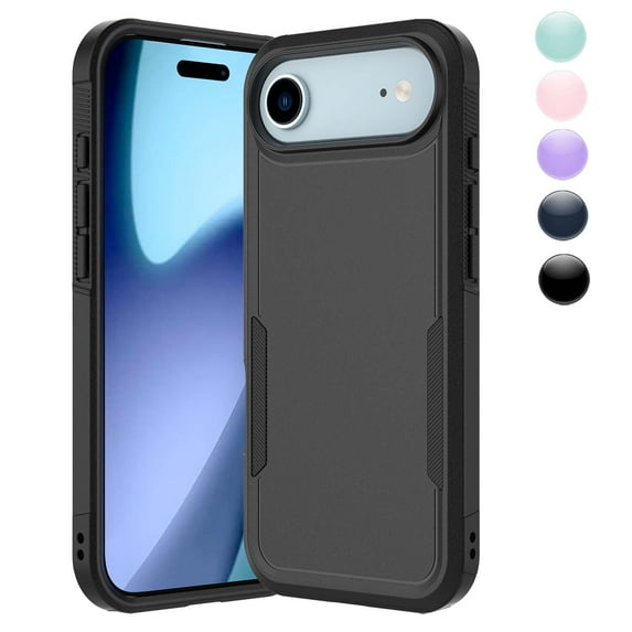 Njjex iPhone 17 Air Case 6.9" Shockproof Rugged Cover, Military Grade Protection, Slim Fit Anti-Slip Bumper Case Dual Layer Full Body Protective Cover for iphone 17 Air -Black