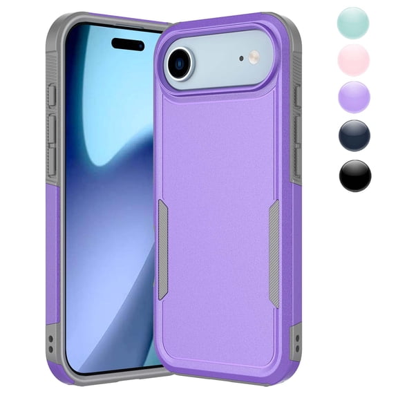 Njjex iPhone 17 Air Case 6.9" Shockproof Rugged Cover, Military Grade Protection, Slim Fit Anti-Slip Bumper Case Dual Layer Full Body Protective Cover for iphone 17 Air -Purple