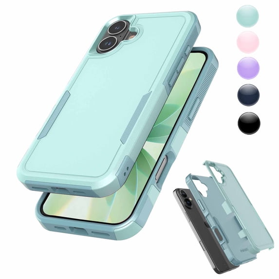 Njjex iPhone 17 Case 6.3" Shockproof Rugged Cover, Military Grade Protection, Slim Fit Anti-Slip Bumper Case Dual Layer Full Body Protective Cover for iphone 17 -Green