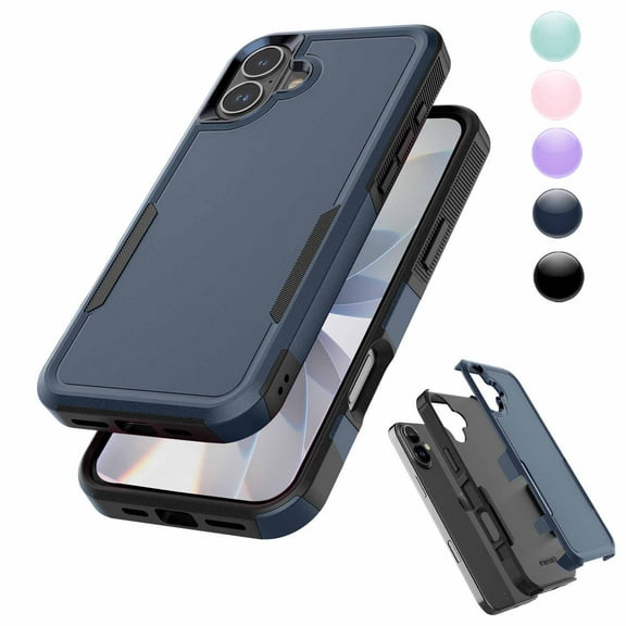 Njjex iPhone 17 Case 6.3" Shockproof Rugged Cover, Military Grade Protection, Slim Fit Anti-Slip Bumper Case Dual Layer Full Body Protective Cover for iphone 17 -Blue