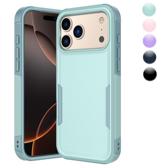 Njjex iPhone 17 Pro Max Case 6.9" Shockproof Rugged Cover, Military Grade Protection, Slim Fit Anti-Slip Bumper Case Dual Layer Full Body Protective Cover for iphone 17 Pro Max -Green