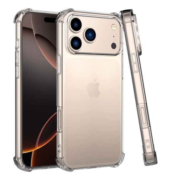 Njjex iPhone 17 Pro Max Clear Case with HD Transparency & Military-Grade Protection–Anti-Yellowing TPU Bumper, Shockproof Slim Cover for Apple iPhone 17 Pro Max (6.9 inch, Crystal Clear)