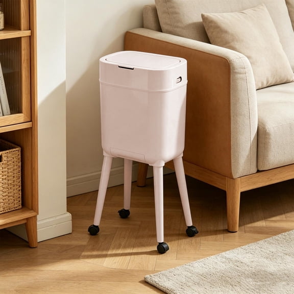 Njoeus 2026 Modern Kitchen Trash Can Rolling Trash Can Household Model High Value Style with Lid Offers Movable Large Capacity and No Bending Over for Easy Use