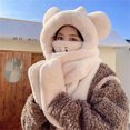 thumbnail image 1 of Njoeus 4 Pcs Winter Warm Women Hoodie Hat/ Scarf/ Gloves /Mask Set Siamese Soft Cozy Thick Warm Hats Long Scarf Shawl Wrap, 1 of 5