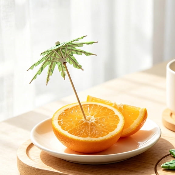 Njoeus 50Pcs Cocktail Picks with Palm Tree Umbrella Design for Tropical Luau Party Drinks Brings Festive Bar Decoration and Fun Serving