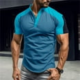 thumbnail image 1 of Njoeus Basic Tops T Shirts for Man Men's Slim Fitted Gym Workout Tees Tops Casual Henleys V-Neck Sports Muscle Shirts Cotton Short Sleeve T-Shirt Blouses 2024 Summer Mens White Tee Shirts, 1 of 8