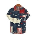 thumbnail image 1 of Njoeus Big & Tall Shirts for Men, Shirts for Teens Men's American Flag Print Button Up T-Shirts Casual Summer Beach Shirt Blouses Independence Day Tees On Clearance, 1 of 5