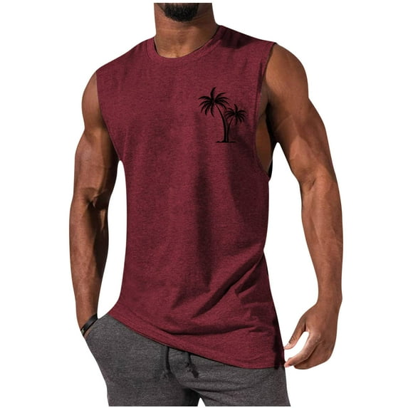 Njoeus Big & Tall Shirts for Men Gym Workout Tank Top Casual Summer Sleeveless Shirts for Men Graphic Tees Basic T-Shirts S-4XL
