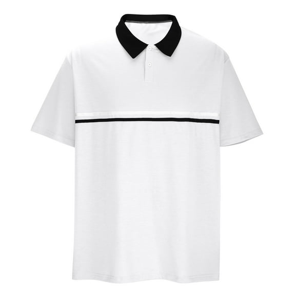 Njoeus Black Tees for Men Big & Tall Tops Men's Button Up Short Sleeve Golfs Shirts Lapel Gym Workout Sports T-Shirt Slim Fitted Basic Tees Shirt S-3Xl Mens White Tee Shirts