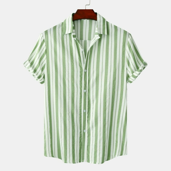 Njoeus Black Tees for Men Boys Shirts Men's Striped Dress Shirt Hawaiian Lapel Shirt Beach Casual Sports Shirt Top/Shirt Blouse Short Sleeve Shirts for Men