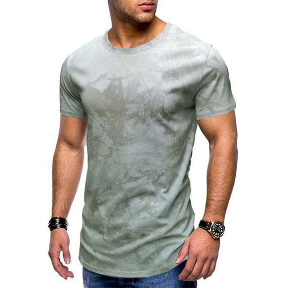 Njoeus Black Tees for Men Men's Tee-Shirts Men's Short Sleeve Round Neck Tie-Dyed Slim Fitted T-Shirt Bottom Shirt Fashion Sports Casual Shirt Tops Daily Top Blouse Men's Tank Tops