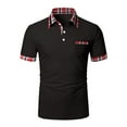 thumbnail image 1 of Njoeus Black Tees for Men Workout Tops Men Fashion Casual Business Work Dress Shirt Button Slim Fitted Summer Tops Short Sleeve T-Shirt Lapel Collar Blouse Shirts S-3Xl Graphic Tees, 1 of 2