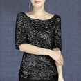 thumbnail image 1 of Njoeus Blouse, Women's Full Sequin Tops Glitter Party Shirt Short Sleeve Sparkly Blouses S-5XL Plus Size, 1 of 6
