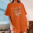 thumbnail image 1 of Njoeus Blouses for Women Dressy Casual Tshirts Shirts for Women Oversized Tshirts for Women Summer Floral Printed T Shirt Cute Flower Graphic Tees for Women Girls Loose Fitted Crew Neck Short Sleeve C, 1 of 5