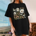 thumbnail image 1 of Njoeus Blouses for Women Dressy Casual White Tops for Women Flower Graphic Shirt for Women Cute Floral Printed Short Sleeve Summer Tops Ladies Vintage Tees Teen Girls Casual T Shirt S-Xxl Vacation Out, 1 of 5