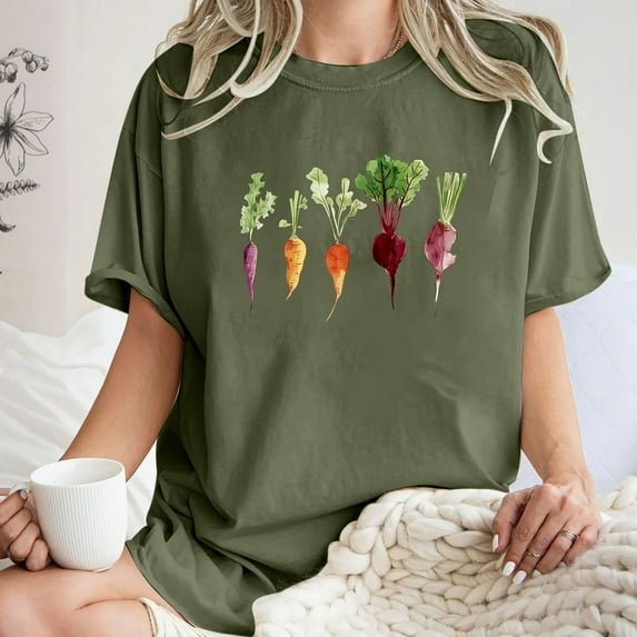 Njoeus Blouses for Women Dressy Casual White Tops for Women Womens Funny Cute Fruit Print Shirt Short Sleeve Graphic Tees for Women Girls Loose Fitted Tshirts Casual Summer Tops Ladies Blouse Shirts S