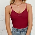 thumbnail image 1 of Njoeus Camisole Tops for Women, Women's Ribbed Knit Tank Tops Spaghetti Strap Lace V-Neck Soft Comfy Cami Undershirt S-XXL, 1 of 6