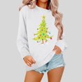 thumbnail image 1 of Njoeus Christmas Sweatshirts for Women Crewneck Cute Christmas Tree Graphic Sweatshirt Long Sleeve Shirts Holiday Pullover Tops Xmas Gifts White XS, 1 of 3