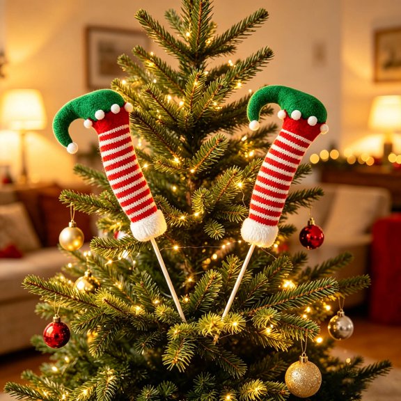 Njoeus Christmas Tree Pick Decorations, Decorative Inserts for Wreath Garland, Artificial Ornament Picks for Indoor Holiday Party Brings Festive Picks for Tree, Wreath, Style A