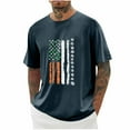 thumbnail image 1 of Njoeus Cool Graphic Tees for Men Big & Tall American Flag Shirts Comfy Short Sleeve Graphic T-Shirts Funny Usa Flag Printed T-Shirt Men's Fathers Day Shirts 3X 4X 5X Navy Summer Savings, 1 of 3