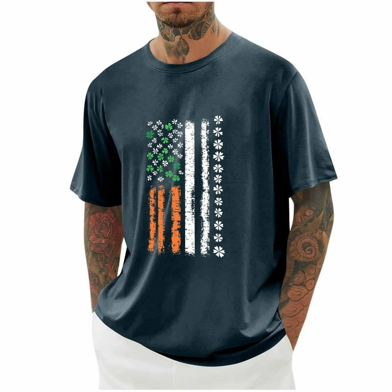 Njoeus Cool Graphic Tees for Men Big Tall American Flag Shirts