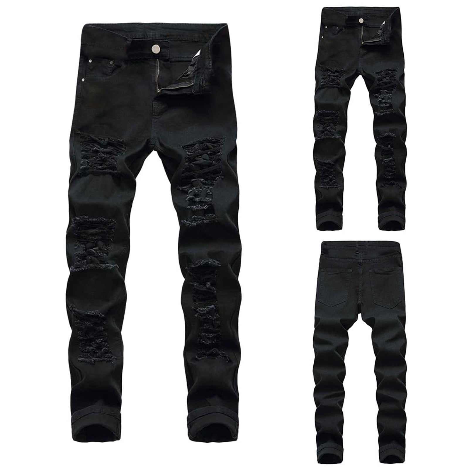 Nyxu ニュクス nyxu full of holes pants Njoeus Men's Pants Mens Capri Pants Men Striped Zipper Hole