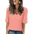 thumbnail image 1 of Njoeus Cute Summer Tops for Women Business Casual Tops for Women Womens T Shirts 2025 Summer Tops Loose Short Sleeve Tee Casual Basic V Neck Tunics Cute Tops for Women S-3Xl Hawaiian Shirts for Women, 1 of 5