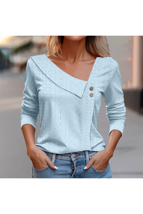 Cute Summer Tops for Women Ladies Summer Tops 3/4 Sleeve T Shirts for Women V Neck Cute Tshirt Solid Color Three Quarter Sleeve Henleys Shirts Blouses 2025 Trendy Fashion Tunic T-Shirt Summer T
