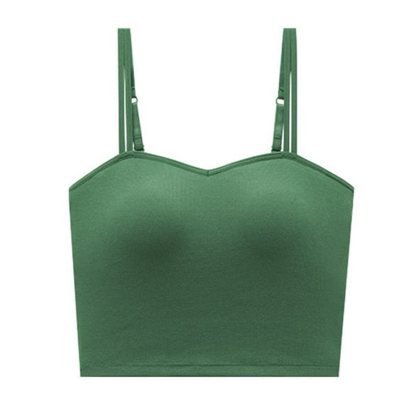 Njoeus Cute Summer Tops for Women Womens Tops Dressy Casual Crop Camisole Top for Women with Shelf Bra Basic Solid Sports Crop Cami Cotton Spaghetti Strap Cropped Tank Tops for Women Teen Girls Womens