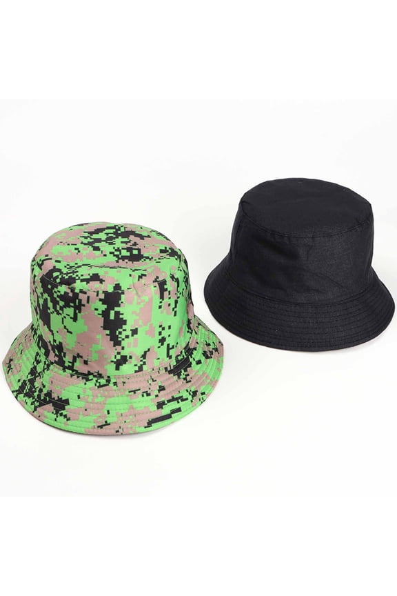Double-Side-Wear Reversible Bucket Hat for Men Women Colorful Print Fisherman Cap