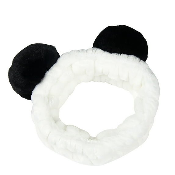 Njoeus Face Wash Headband - Lovely Bear Ears Head Band for Face Washing & Skin Care, Spa, Soft Cute Elastic Headwrap for Makeup, Shower, Teen Girls Stuff, Gift