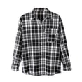 thumbnail image 1 of Njoeus Fashion Men's Cotton Plaid Shirt Loose Youth Long Sleeve Casual Shirts with Pocket, 1 of 7