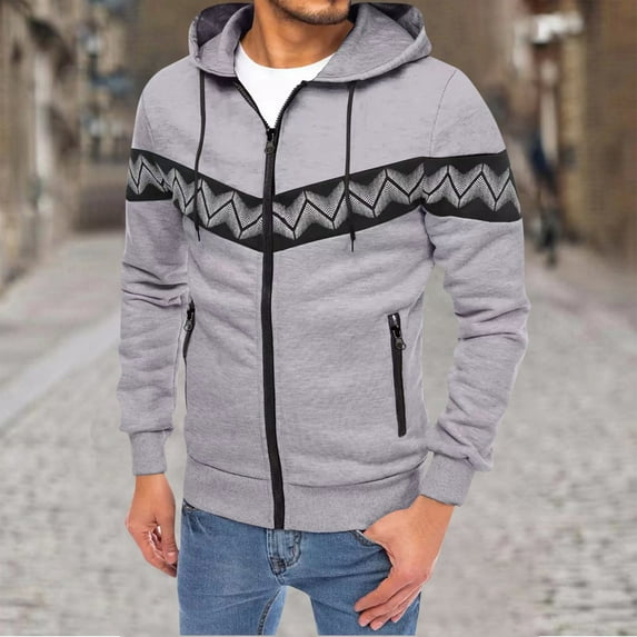 Njoeus Full-Zip Up Hoodies for Men, Men's Lightweight Fleeces Hooded Sweatshirt Slim Fits Long Sleeve Hoodie for Men M-3XL