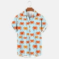 thumbnail image 1 of Aueoeo Funny Shirts for Men Novelty Graphic Hawaiian Shirts Short Sleeve Button Up Shirts Summer Holiday Beach Shirt Mens Big & Tall Shirts 2X 3X 4X Summer Savings Orange, 1 of 5