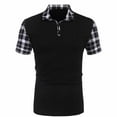 thumbnail image 1 of Njoeus Golf Shirts For Men Compression Shirt Men Men'S Casual Short Sleeve Undershirt With Striped Cuffs Colorblocked Plaid, 1 of 3