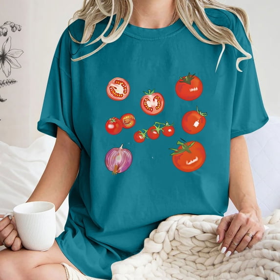Njoeus Graphic Tees for Women Oversized Tshirts for Women Women's T Shirts Short Sleeve Tees Funny Fruit Graphic Tee Shirts Loose Summer Tops Cute Tops S-Xxl Oversized Graphic Tees for Women On Cleara