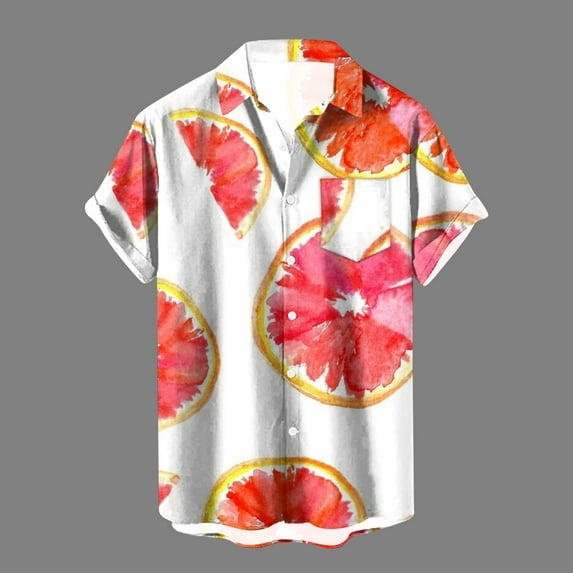 Njoeus Gym Tops Mens Graphic T Shirts Hawaiian Shirt for Men, Unisex Summer Beach Casual Short Sleeve Button Up Shirts, Floral Printed Clothing for Men & Boys Mens Shirts
