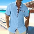 thumbnail image 1 of Njoeus Gym Tops Mens Graphic T Shirts Mens Button Up Shirts Casual Short Sleeve Linen Tops Cotton Lightweight Fishing Tees Lapel Collar Floral Shirt M-3Xl Graphic Tees, 1 of 6