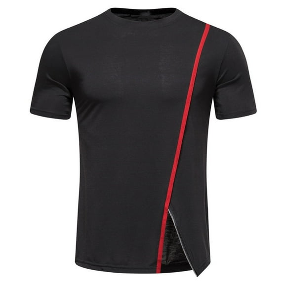Njoeus Gym Tops T Shirts for Man Men's Irregular Hem T-Shirt Short Sleeve Round Neck Pullover Casual Sports T-Shirt Top Blouses Tshirts Men