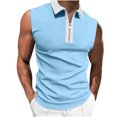 thumbnail image 1 of Njoeus Gym Tops Tee Shirts Mens Men's Casual Slim Sleeveless T-Shirt Summer Short Sleeve Gym Workout Tops Lapel Collar Tees Blouse & Shirts Oversized Tee Shirt Men, 1 of 5