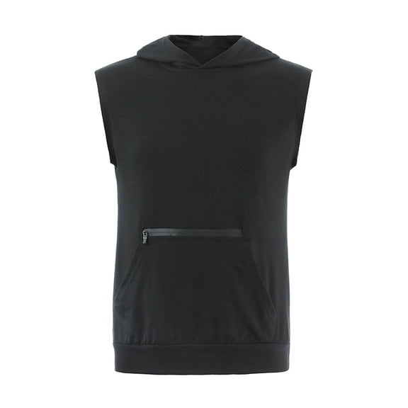 Njoeus Gym Tops Tee Shirts Mens Men's Summer Solid Hooded Vests Sleeveless Workout Tank Top for Men Casual Running T-Shirt Top Blouses Mens Muscle Tank Tops