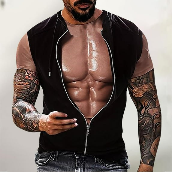 Njoeus Gym Tops Workout Tops Unisex Summer T-Shirts Men's Big & Tall Crewneck Short Sleeve Funny Print Muscle Graphic Tees Shirt Casual Tops S-5Xl Short Sleeve Shirts for Men