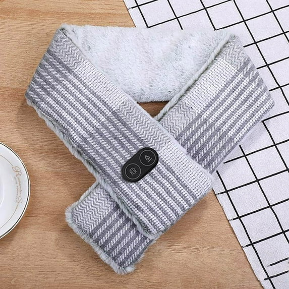 Njoeus Heated Scarf, Neck Heating Pad, Rechargable Heated Neck Warmer with 3 Temp Settings, Fleece Thermal Neck Wrap for Men Women, Gift Idea for Family/Friend (No Power Bank)